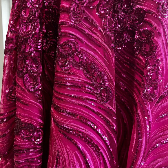 Clarisse Fuchsia Sequin Prom Dress - Picture 5 of 15
